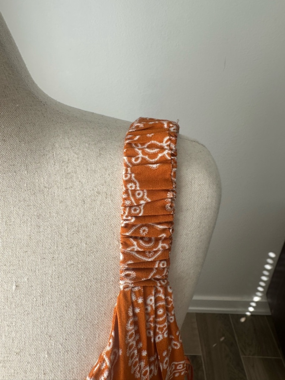 MSK Rayon Orange and White Printed Maxi Dress - Picture 2 of 9